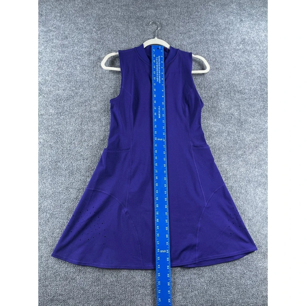 Zella Purple Tennis Dress and Shorts Set Sleeveless Quarter Zip Size Small